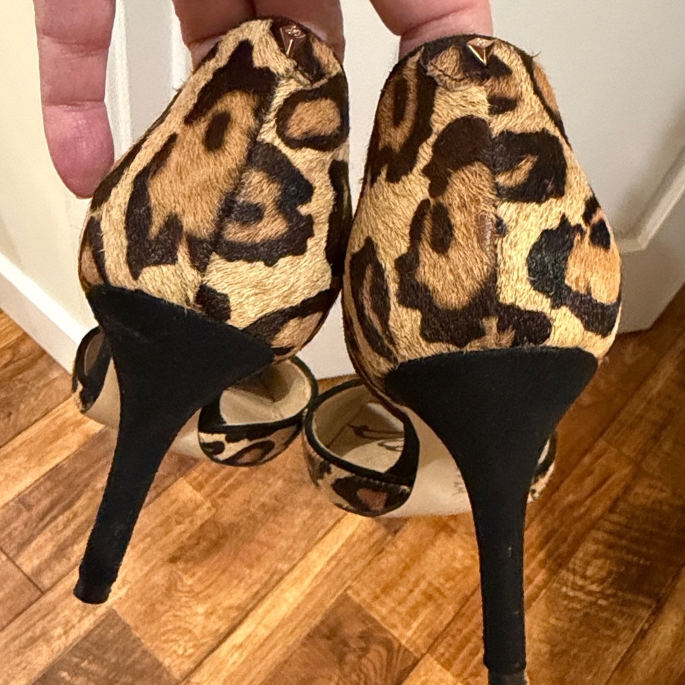 Sam Edelman Tesla Leopard Calf-hair D'Orsay pumps 7 - Picture 11 of 13